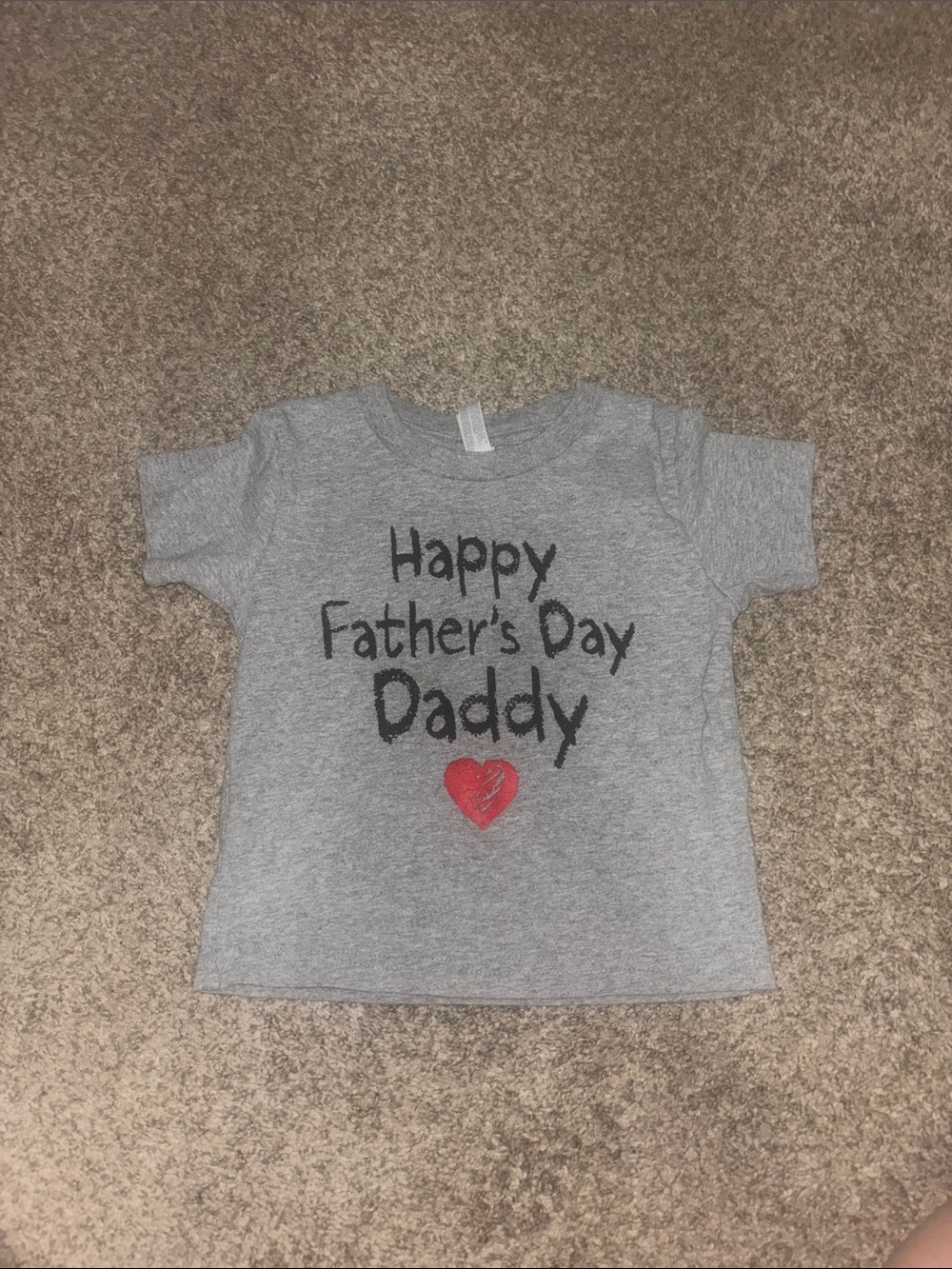 Rabbit Skins Gray 'Happy Father's Day Daddy' Tee with Red Heart